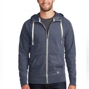 New Era Sueded Cotton Blend‎ Full-Zip Hoodie Size S NEW True Navy Heather